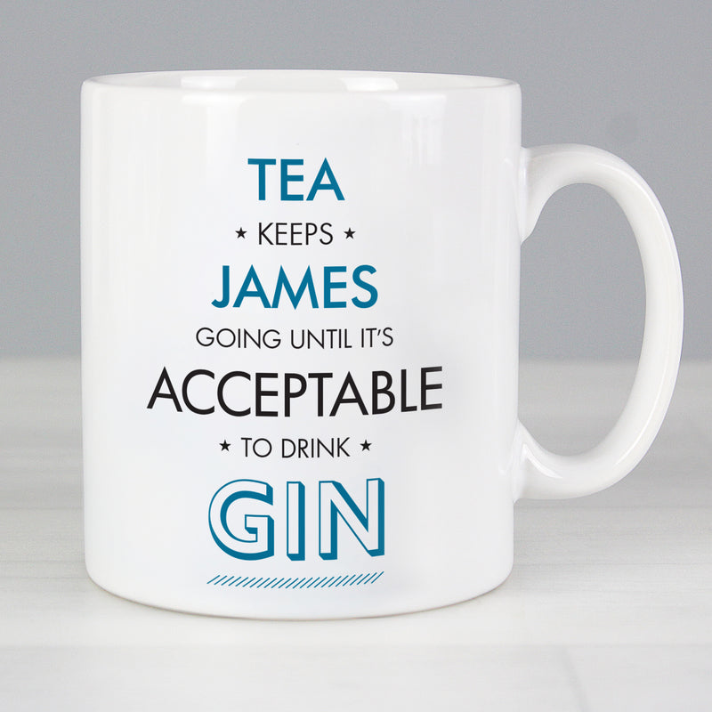 Personalised Blue Acceptable To Drink Mug