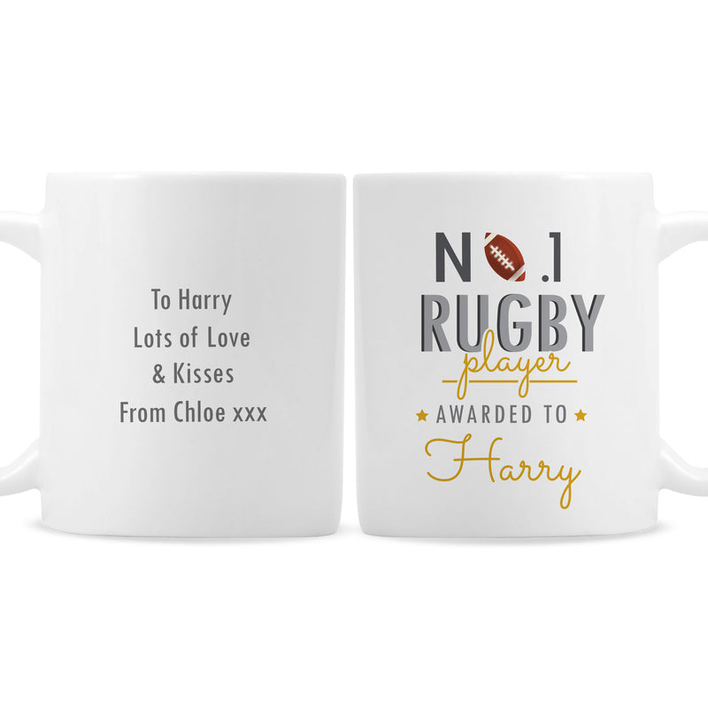 Personalised No.1 Rugby Player Mug