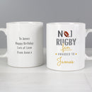 Personalised No.1 Rugby Fan Mug