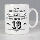 Personalised Birthday Vintage Typography Mug