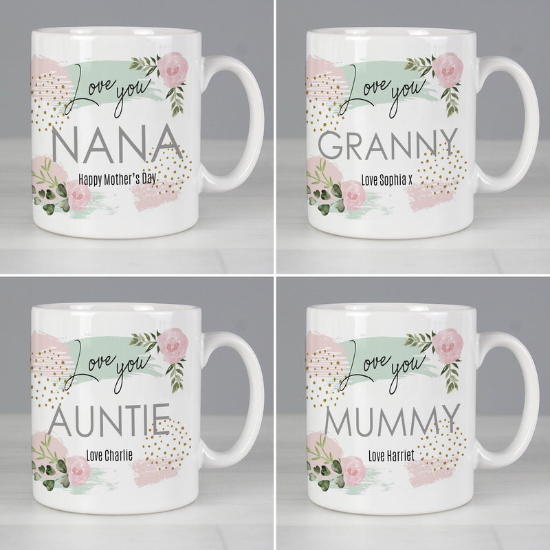 Personalised Abstract Rose Mug