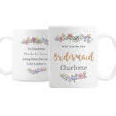 Personalised Floral Message Mug