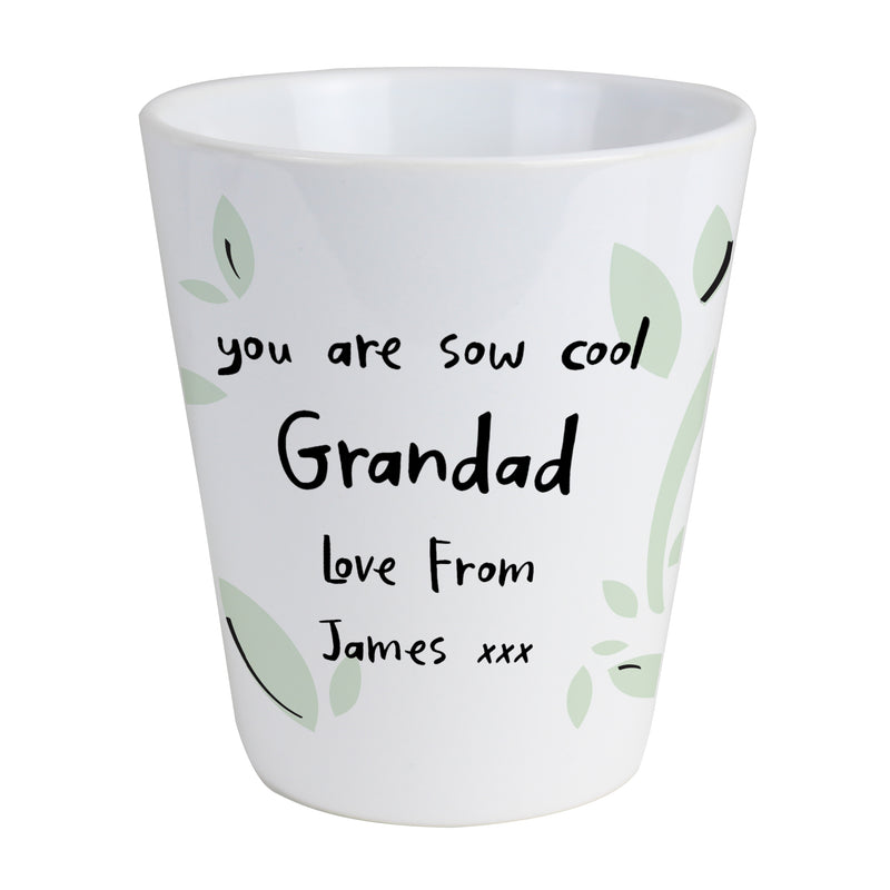 Personalised Free Text Botanical Plant Pot
