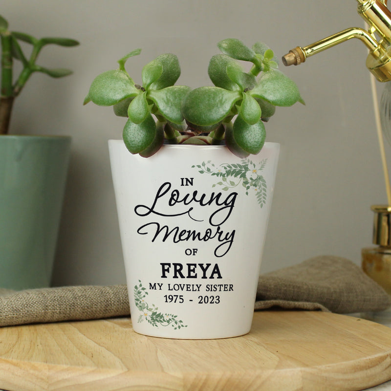 personalised succulent pots Personalised In Loving Memory Plant Pot