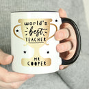 Personalised Best Teacher Black Handled Mug