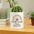 Personalised Shape Little Minds Teachers Ceramic Storage Pot