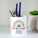 Personalised Shape Little Minds Teachers Ceramic Storage Pot