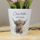 Personalised Highland Cow Plant Pot