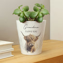 Personalised Highland Cow Plant Pot