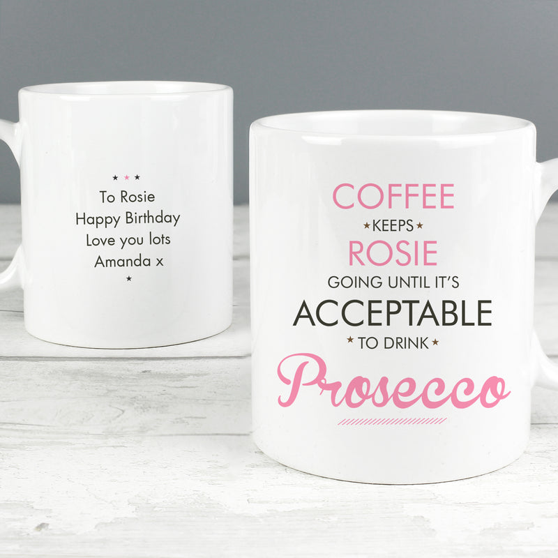 Personalised Pink Acceptable to Drink Mug