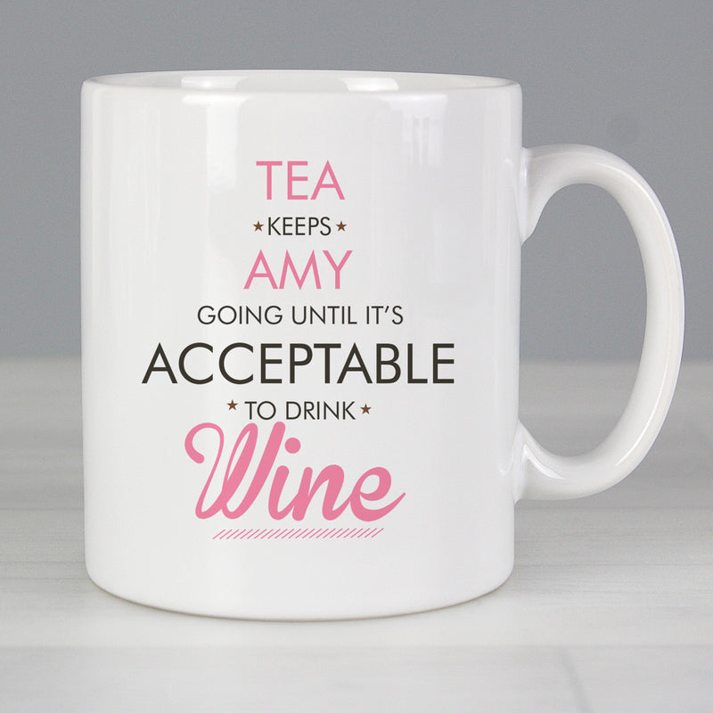Personalised Pink Acceptable to Drink Mug