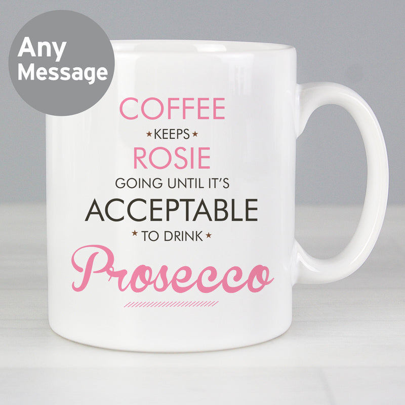 Personalised Pink Acceptable to Drink Mug