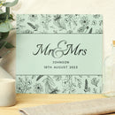Personalised Mr & Mrs Botanical Glass Chopping Board/Worktop Saver