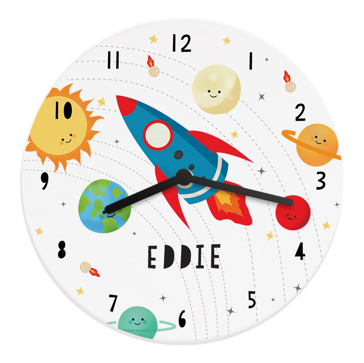 Personalised Rocket Wooden Clock