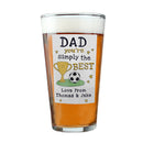 Personalised Simply The Best Beer Glass