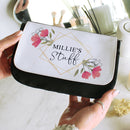 Personalised Pink Floral Make Up Bag