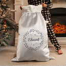 Personalised Holly Grey Christmas Sack