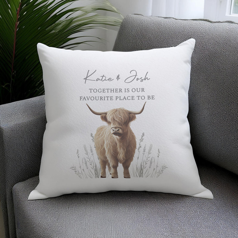Personalised Highland Cow Cushion