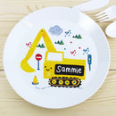 Personalised Digger Plastic Plate