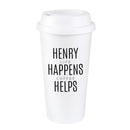 Personalised Black Text Slogan Insulated Reusable Eco Travel Cup