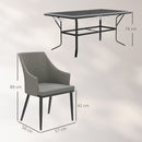 Outsunny 6 Seater Garden Furniture with Cushions, Parasol Hole