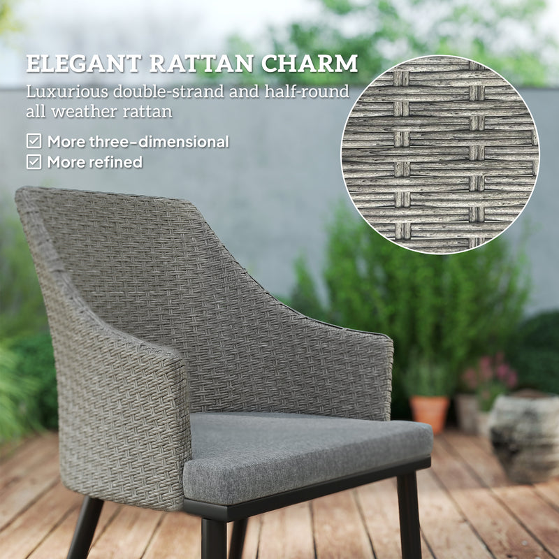 Outsunny 6 Seater Garden Furniture with Cushions, Parasol Hole