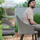 Outsunny 6 Seater Garden Furniture with Cushions, Parasol Hole