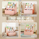 AIYAPLAY Kids Bookcase W/ 3 Tier Shelves, Drawer, For Bedroom, Nursery, Pink