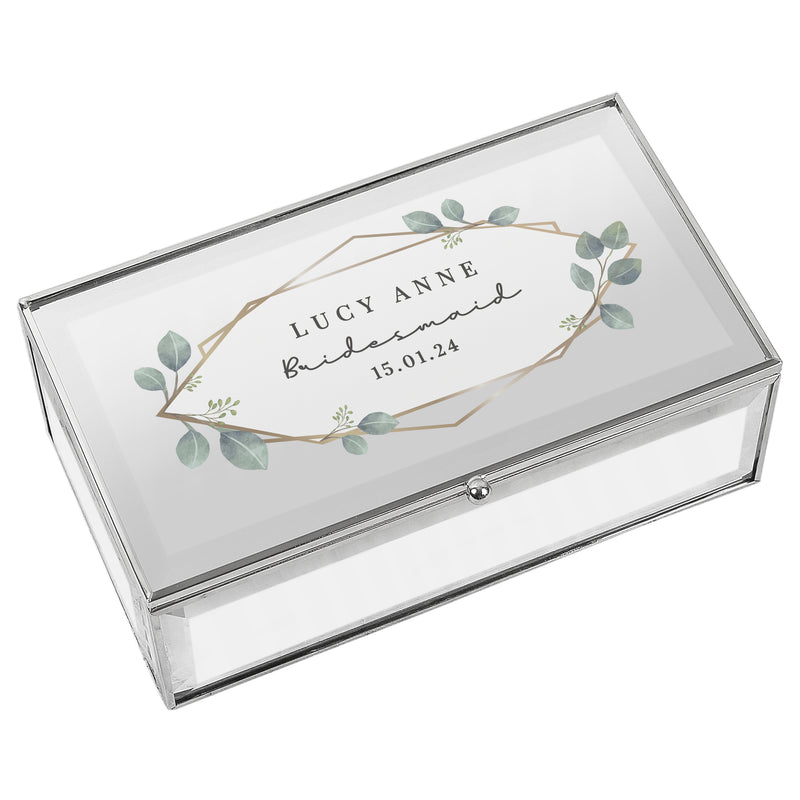 Personalised Botanical Mirrored Jewellery Box