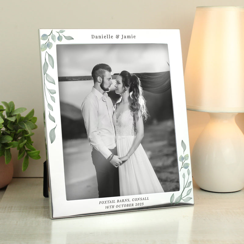 Personalised Wedding 10x8 Silver Photo Frame