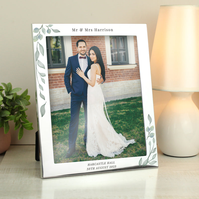 Personalised Wedding 10x8 Silver Photo Frame