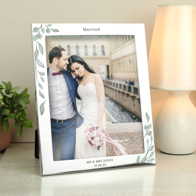 Personalised Wedding 10x8 Silver Photo Frame