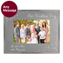 Personalised 6x4 Landscape Diamante Glass Photo Frame