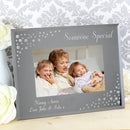 Personalised 6x4 Landscape Diamante Glass Photo Frame