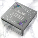 Personalised Butterfly Diamante Glass Trinket Box