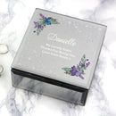 Personalised Butterfly Diamante Glass Trinket Box