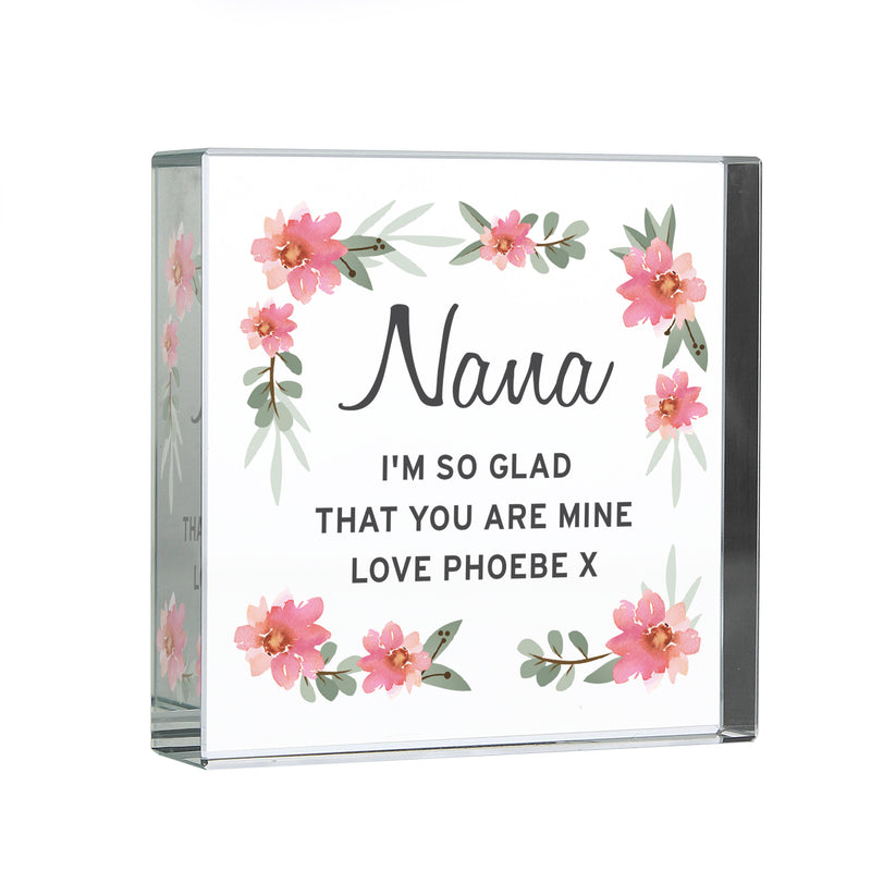 Personalised Floral Sentimental Crystal Token