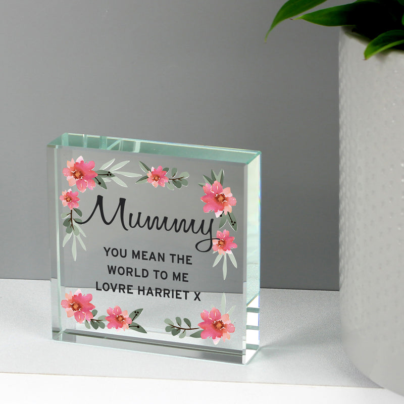 Personalised Floral Sentimental Crystal Token