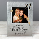 Personalised Birthday 4x4 Glitter Glass Photo Frame