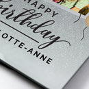 Personalised Birthday 4x4 Glitter Glass Photo Frame