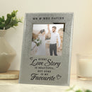 Personalised Love Story 4x4 Glitter Glass Photo Frame
