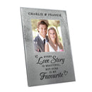 Personalised Love Story 4x4 Glitter Glass Photo Frame