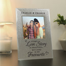 Personalised Love Story 4x4 Glitter Glass Photo Frame