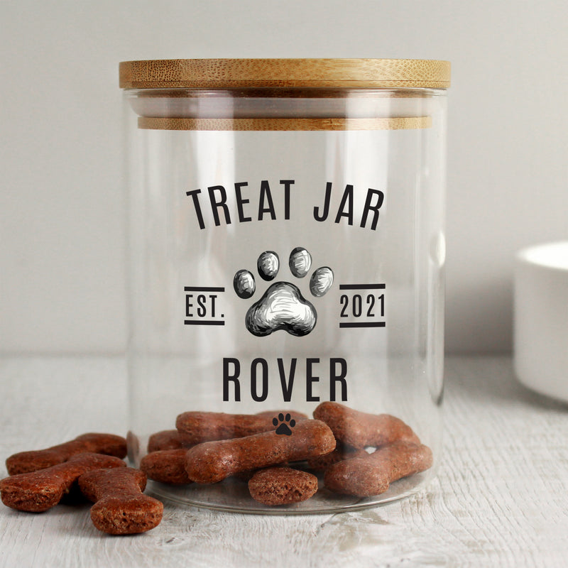 Personalised Pet Treats Glass Jar