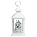 Personalised Mr & Mrs Wedding White Lantern