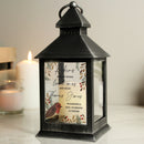 Personalised Robins Memorial Black LED Lantern