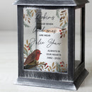 Personalised Robins Memorial Black LED Lantern