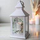 Personalised Botanical Wedding White Lantern