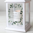 Personalised Botanical Wedding White Lantern
