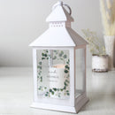 Personalised Botanical Wedding White Lantern